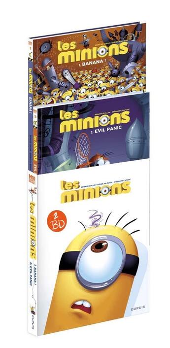 Couverture du livre « Les Minions : coffret Tomes 1 et 2 » de Renaud Collin et Didier Ah-Koon et Lapuss' aux éditions Dupuis