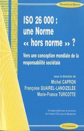 Couverture du livre « ISO 26 000 : une norme 