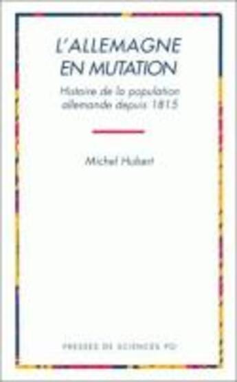 Couverture du livre « L'allemagne en mutation » de Hubert Michel aux éditions Presses De Sciences Po