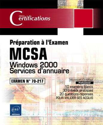 Couverture du livre « Windows 2000 services d'annuaire » de Veronique Cottin aux éditions Eni