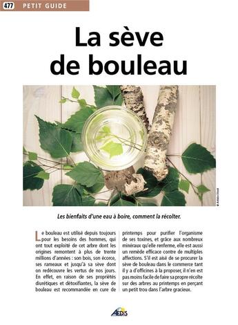 Couverture du livre « La sève de bouleau » de  aux éditions Aedis