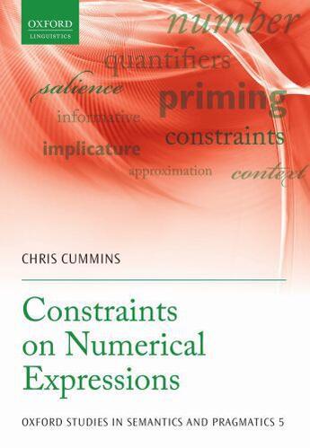 Couverture du livre « Constraints on Numerical Expressions » de Cummins Chris aux éditions Oup Oxford