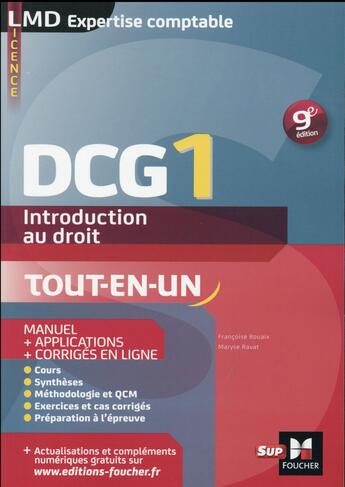 Couverture du livre « DCG 1 ; introduction au droit ; manuel et applications millésime 2015-2016 (9e édition) » de Marie-Paule Schneider et Maryse Ravat et Francoise Rouaix aux éditions Foucher