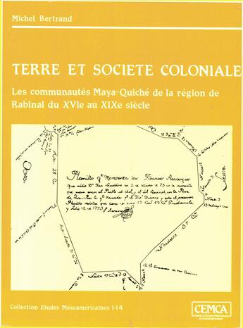 Couverture du livre « Terre et société coloniale » de Michel Bertrand aux éditions Epagine