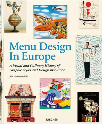 Couverture du livre « Menu design in Europe » de Steven Heller et Jim Heimann aux éditions Taschen