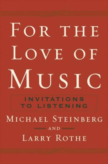 Couverture du livre « For the Love of Music: Invitations to Listening » de Rothe Larry aux éditions Oxford University Press Usa