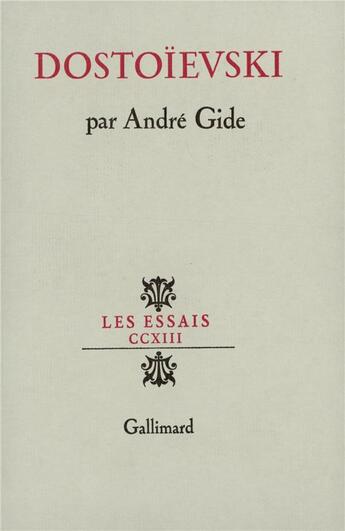 Couverture du livre « Dostoïevski » de Andre Gide aux éditions Gallimard