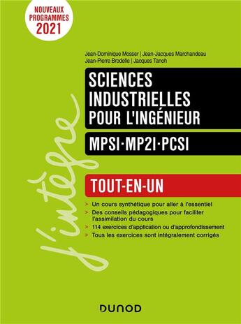 Couverture du livre « Sciences industrielles MPSI-PCSI ; tout-en-un » de Jean-Dominique Mosser et Jacques Tanoh et Jean-Jacques Marchandeau et Jean-Pierre Brodelle aux éditions Dunod