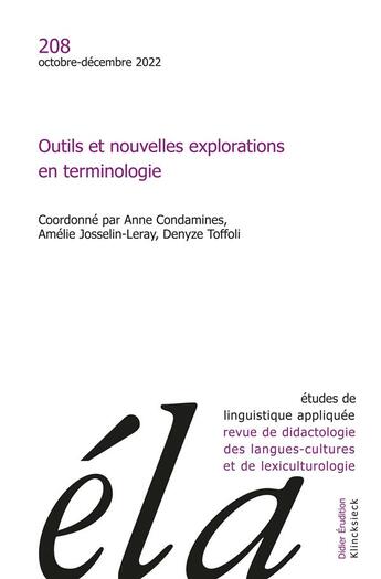 Couverture du livre « Etudes de linguistique appliquee n 208 (4-2022) (édition 2022) » de Etudes De Linguistique Appliquee aux éditions Klincksieck