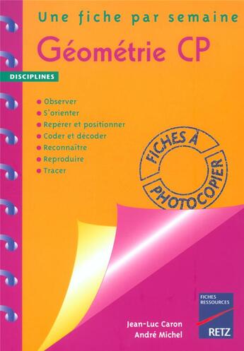 Couverture du livre « Geometrie cp » de Michel Caron aux éditions Retz