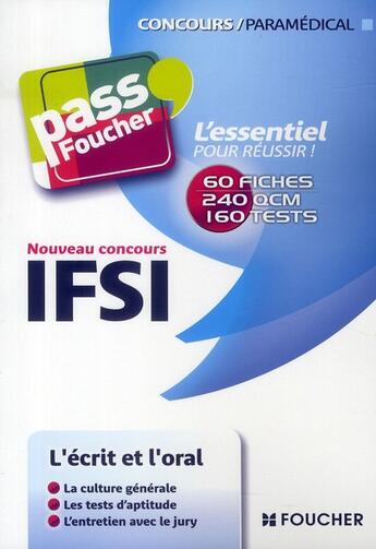 Couverture du livre « Pass'Foucher T.36 ; Ifsi ; Nouveau Concours » de Valerie Bonjean aux éditions Foucher