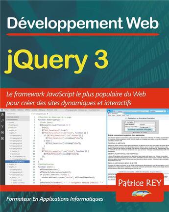 Couverture du livre « Jquery 3 avec visual studio code » de Patrice Rey aux éditions Books On Demand