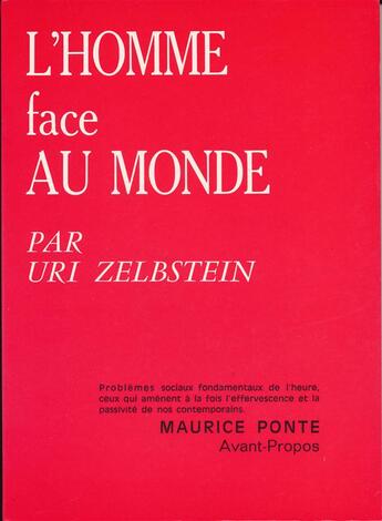 Couverture du livre « L'homme face au monde » de Zelbstein Url aux éditions Beauchesne