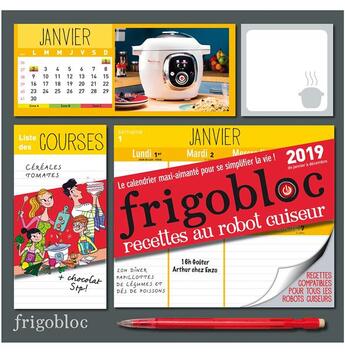 Couverture du livre « Frigobloc 2019 special robot cuiseur - calendrier d'organisation familiale » de  aux éditions Play Bac