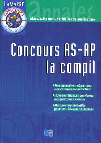 Couverture du livre « CONCOURS AS/AP LA COMPIL » de Editions Lamarre aux éditions Lamarre