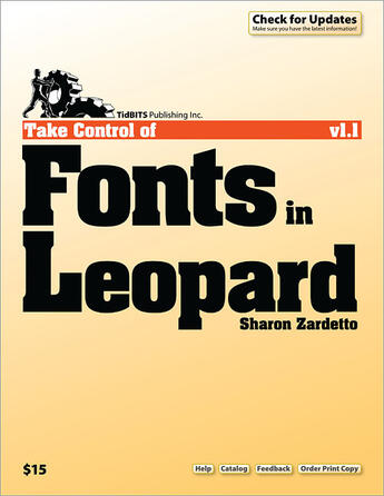 Couverture du livre « Take Control of Fonts in Leopard » de Sharon Zardetto aux éditions Tidbits Publishing, Inc.