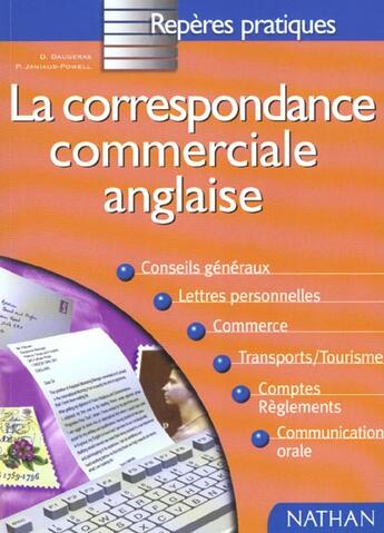 Couverture du livre « Correspondance commer anglaise » de Daugeras aux éditions Nathan