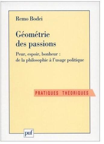 Couverture du livre « Géométrie des passions ; peur, espoir, bonheur : de la philosophie à l'usage politique » de Remo Bodei aux éditions Puf