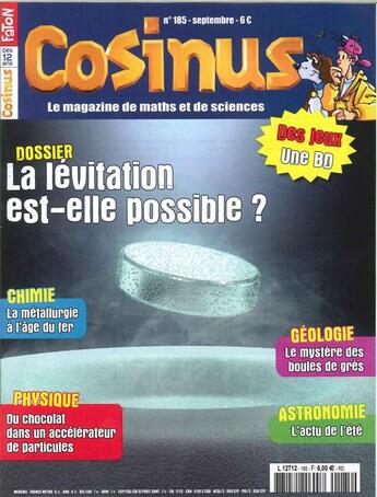 Couverture du livre « Cosinus n 185 la levitation est elle possible septembre 2016 » de  aux éditions Cosinus