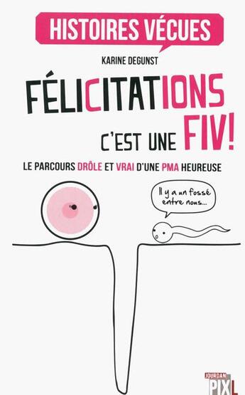 Couverture du livre « Felicitations, c'est une fiv ! » de Karine Degunst aux éditions Pixl