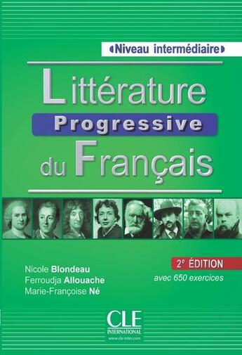 Couverture du livre « Litterature progressive fle niveau intermediaire + cd » de Blondeau/Allouache aux éditions Cle International