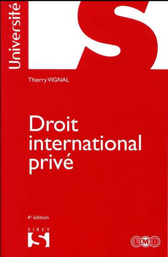 Couverture du livre « Droit international privé (4e édition) » de Thierry Vignal aux éditions Sirey