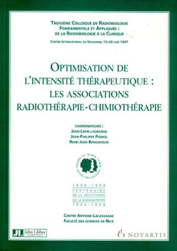 Couverture du livre « Optimisation De L Intensite Therapeutique » de M Lagrange aux éditions John Libbey