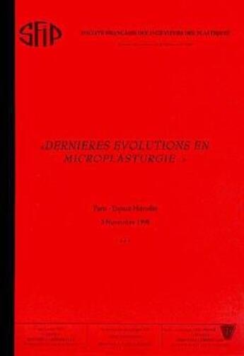 Couverture du livre « Dernieres Evolutions En Microplasturgie » de Evolutions aux éditions Tec Et Doc