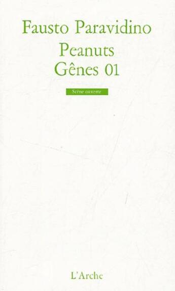 Couverture du livre « Peanuts Gênes 01 » de Fausto Paravidino aux éditions L'arche