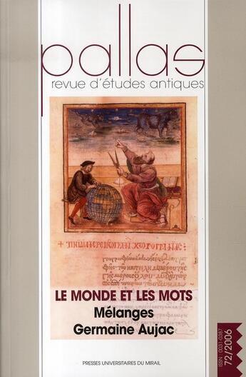 Couverture du livre « Le monde et les mots ; mélanges germaine aujac » de Rico C aux éditions Pu Du Midi