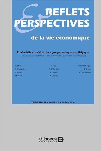 Couverture du livre « Reflets & perspectives de la vie economique 2016/4 - productivite et salaires des 