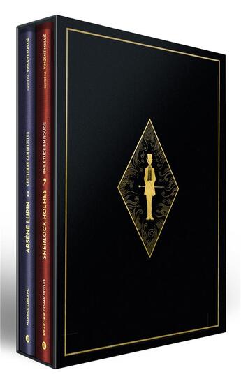 Couverture du livre « Arsène Lupin & Sherlock Holmes : coffret » de Arthur Conan Doyle et Maurice Leblanc et Vincent Mallie aux éditions Margot