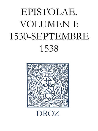 Couverture du livre « Epistolae » de Jean Calvin aux éditions Librairie Droz