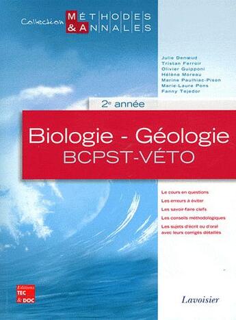 Couverture du livre « Biologie-géologie ; BCPST-véto 2ème année » de  aux éditions Tec Et Doc