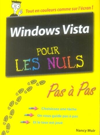 Couverture du livre « Windows vista pas à pas pour les nuls » de Nancy Muir aux éditions First Interactive