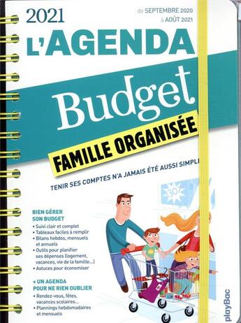 Couverture du livre « Agenda du budget 2021 (de sept 2020 a aout 2021) » de  aux éditions Play Bac