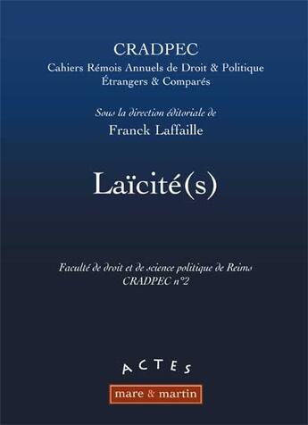 Couverture du livre « Laïcité(s) » de Franck Lafaille aux éditions Mare & Martin