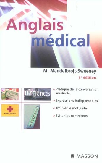 Couverture du livre « Anglais medical (3e édition) » de Mandelbrojt-Sweeney aux éditions Elsevier-masson