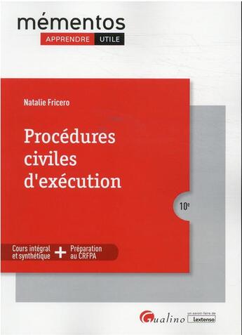 Couverture du livre « Procédures civiles d'exécution (10e édition) » de Natalie Fricero aux éditions Gualino