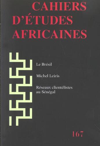 Couverture du livre « Cahiers d'études africaines T.167 » de  aux éditions Ehess