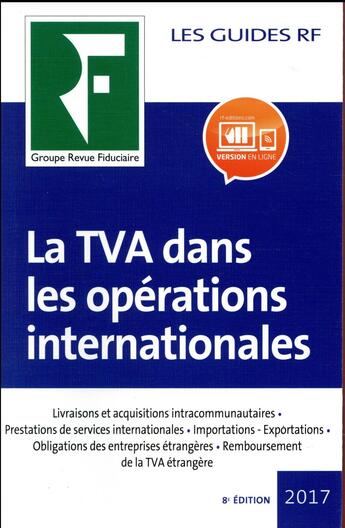 Couverture du livre « La TVA dans les opérations internationales (8e édition) » de  aux éditions Revue Fiduciaire