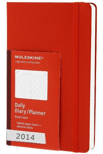 Couverture du livre « Agenda journalier 2014 grand format rouge couverture rigide » de Moleskine aux éditions Moleskine Papet