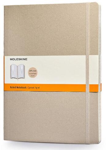 Couverture du livre « Carnet kaki/beige couverture souple très grand format pages lignées » de Moleskine aux éditions Moleskine Papet