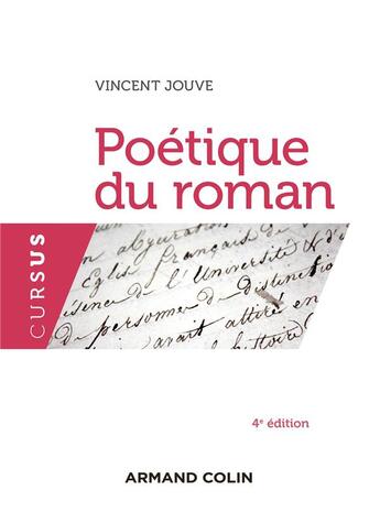 Couverture du livre « Poetique du roman - 4e ed. » de Vincent Jouve aux éditions Armand Colin