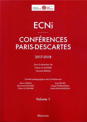 Couverture du livre « ECNI - conférences Paris-Descartes - Tome 1 (édition 2017/2018) » de Claire Le Jeunne aux éditions Maloine