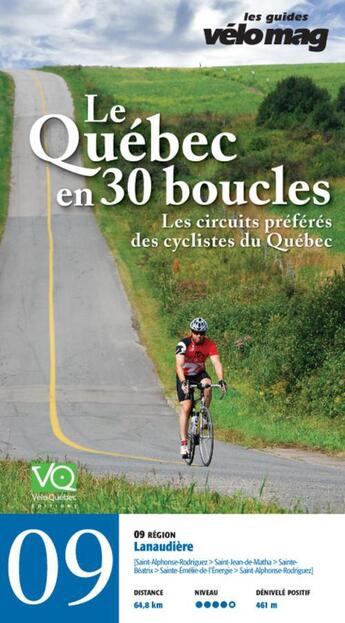 Couverture du livre « Le Québec en 30 boucles t.9 ; Lanaudière (Saint-Alphonse-Rodriguez) » de  aux éditions Velo Quebec