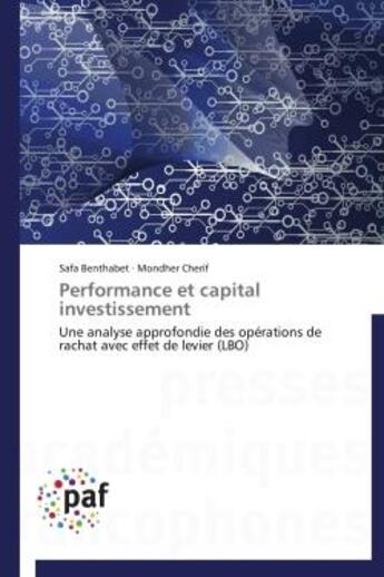 Couverture du livre « Performance et capital investissement » de  aux éditions Presses Academiques Francophones