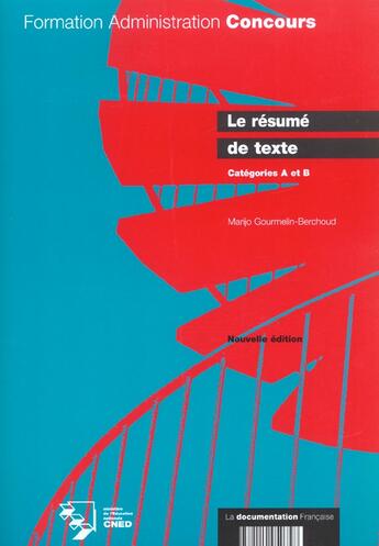 Couverture du livre « Le resume de textes categories a et b » de La Documentation Fra aux éditions Documentation Francaise