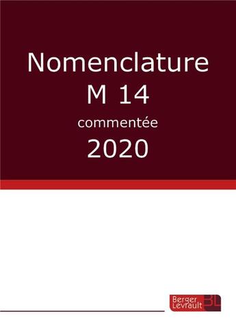 Couverture du livre « Nomenclature M14 commentée (édition 2020) » de  aux éditions Berger-levrault