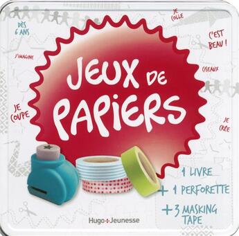 Couverture du livre « Boite à jeux de papier » de Laetitia Lazergues aux éditions Hugo Jeunesse